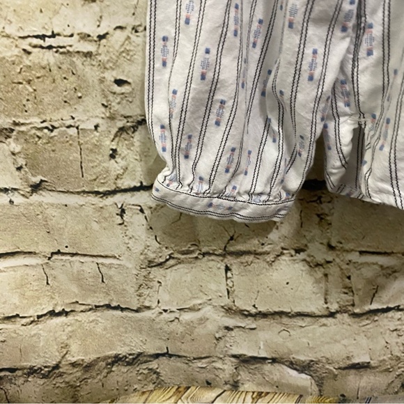 LOFT White Embroidered Ruffle Button Up Top - Picture 5 of 7